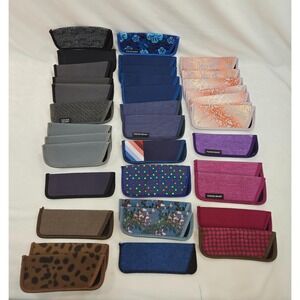 Foster Grant Eyeglass 34 Case Sleeve Pouch Lot Mixed Designs Clean Lightweight